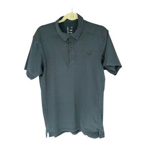 Arcteryx Captive SS Polo Mens Medium Charcoal Gray Cotton Blend Shirt 14450